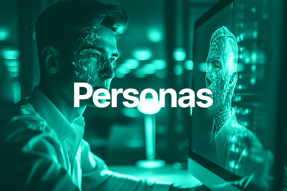 Kunde Personas - En mand der laver et futuristisk persona ved hjælp af teknologi